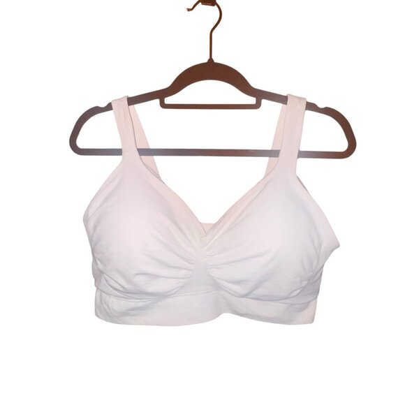 genie White Bra 44 DD-DDD Solid Adjustable Straps Solid Top Overlay Staple Basic - Picture 1 of 7